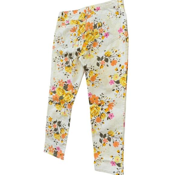 Dream Out Loud X Selena Gomez Women's 11 White Floral Capri Pant Spring Colorful - Picture 3 of 10